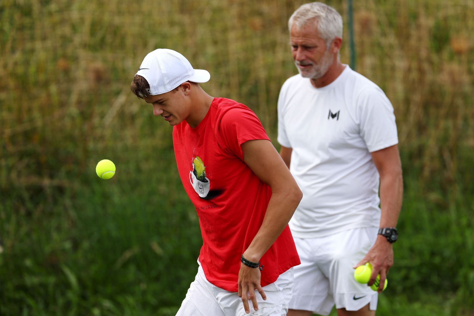 Holger Rune and Lars Christensen at Wimbledon 2023