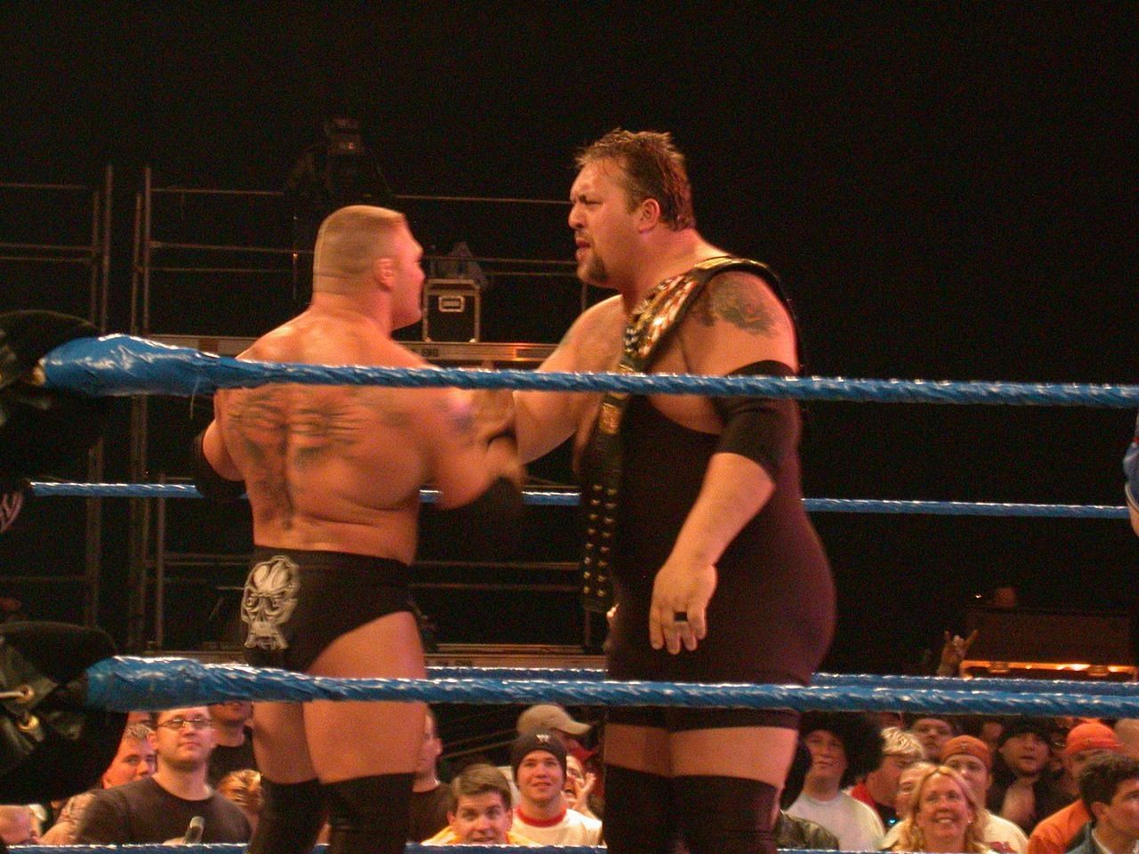 Paul Wight and Brock Lesnar in the ring
