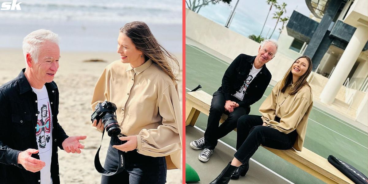 Maria Sharapova and John McEnroe break into a tennis court on McEnroe&rsquo;s Places