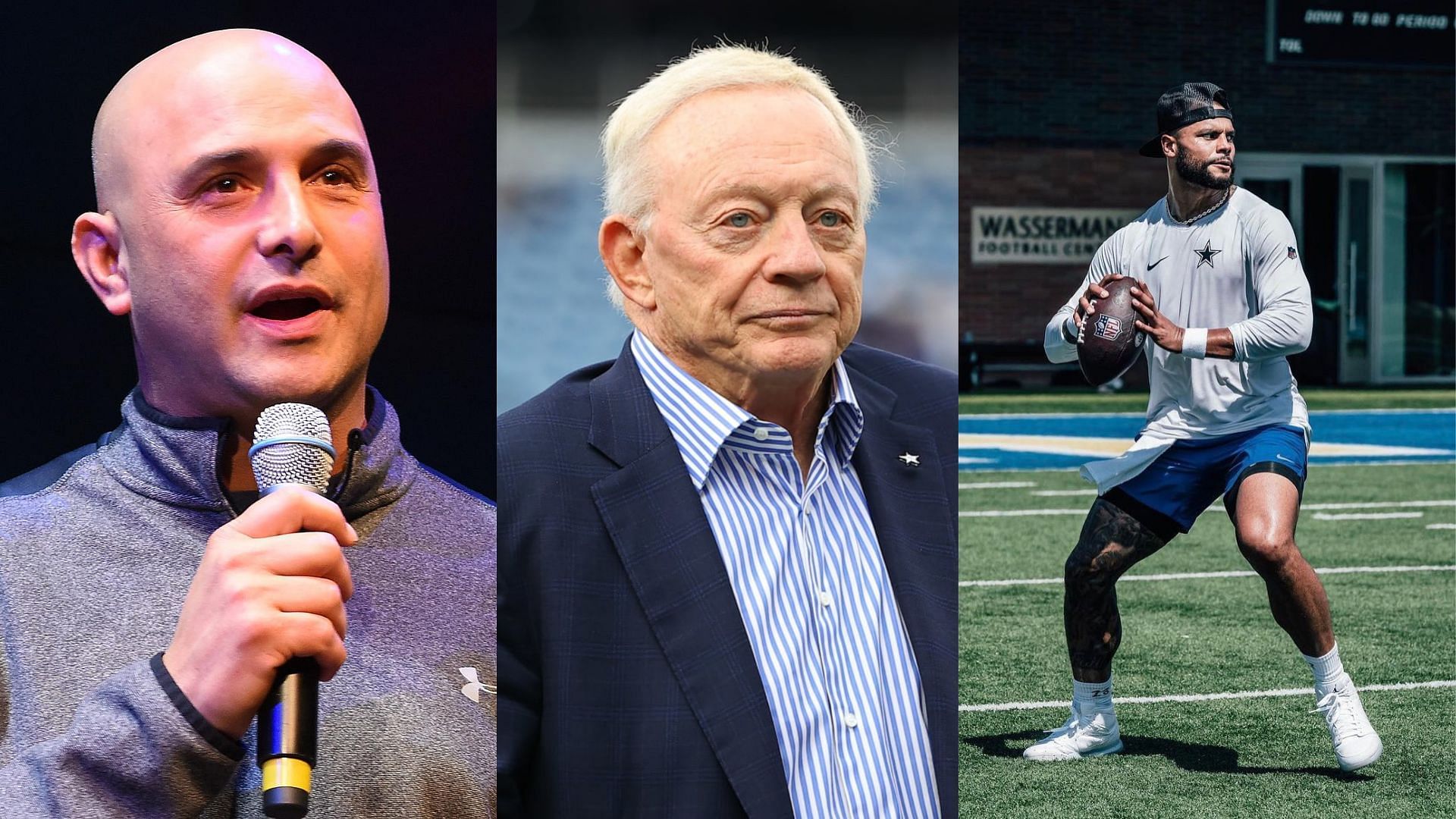 Craig Carton (L) on Jerry Jones (C) and his claim of a Super Bowl run with QB Dak Prescott (R)