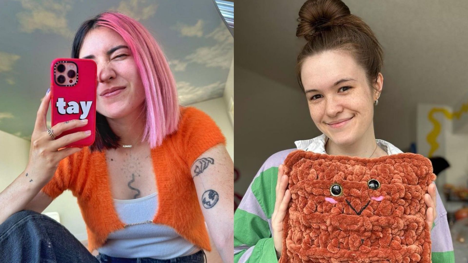 DIY TIkTok content creator TayBeepBoop accused another DIY creator Kaarin Joy of copying her style. (Image via Instagram/@TayBeepBoop, @kaarinjoy)