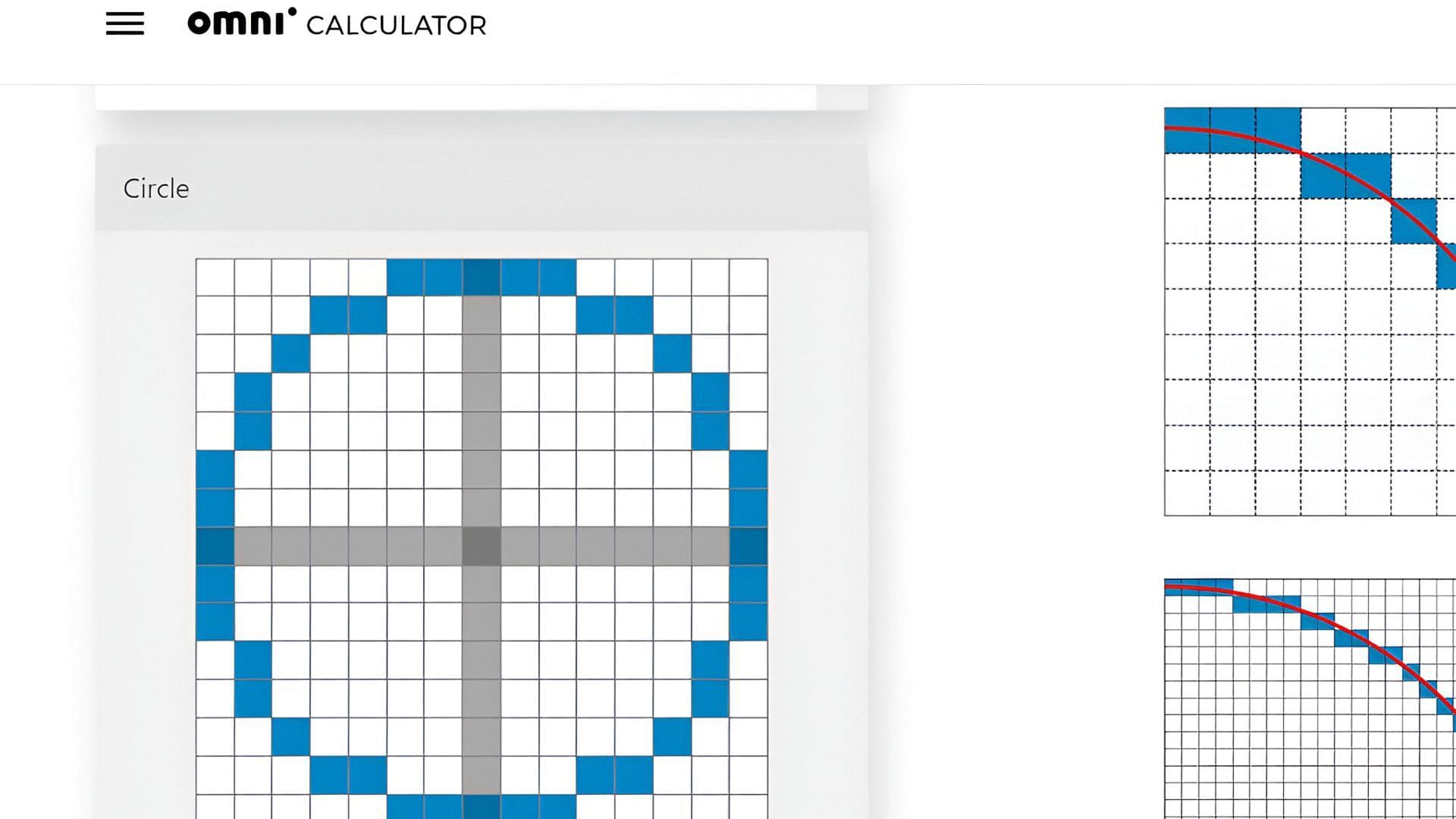 Various third-party sites can generate circle diagrams for Minecraft players (Image via Omni Calculator)