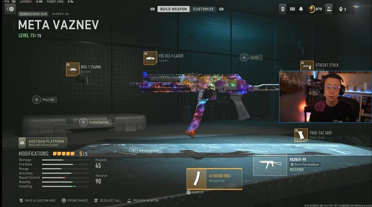 Vaznev-9k loadout in Warzone 2 (Image via Activision and YouTube/WhosImmortal)