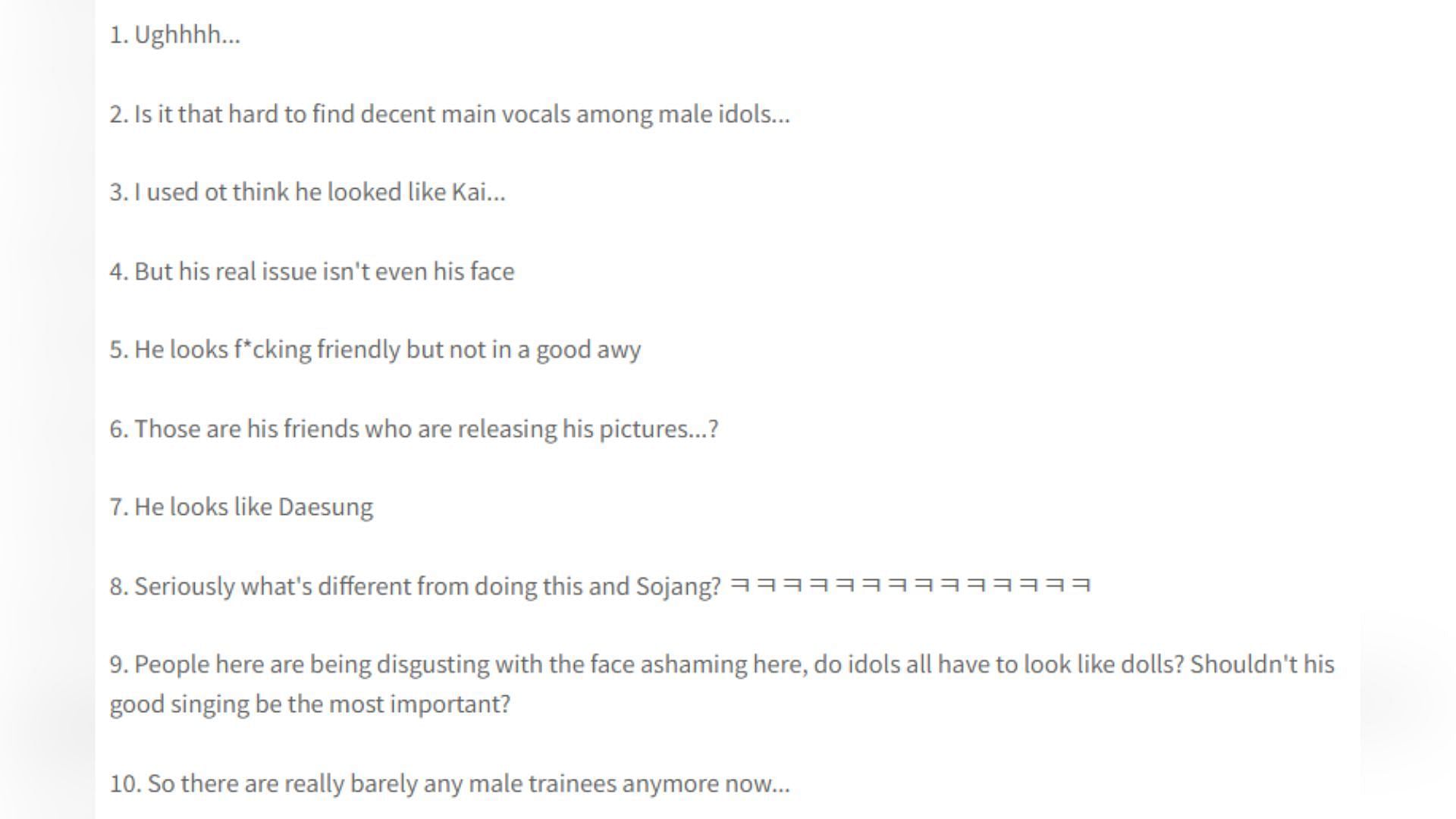 Korean netizens&#039; comments on Sohee&#039;s alleged pre-debut photos on theqoo (Image via pannchoa)