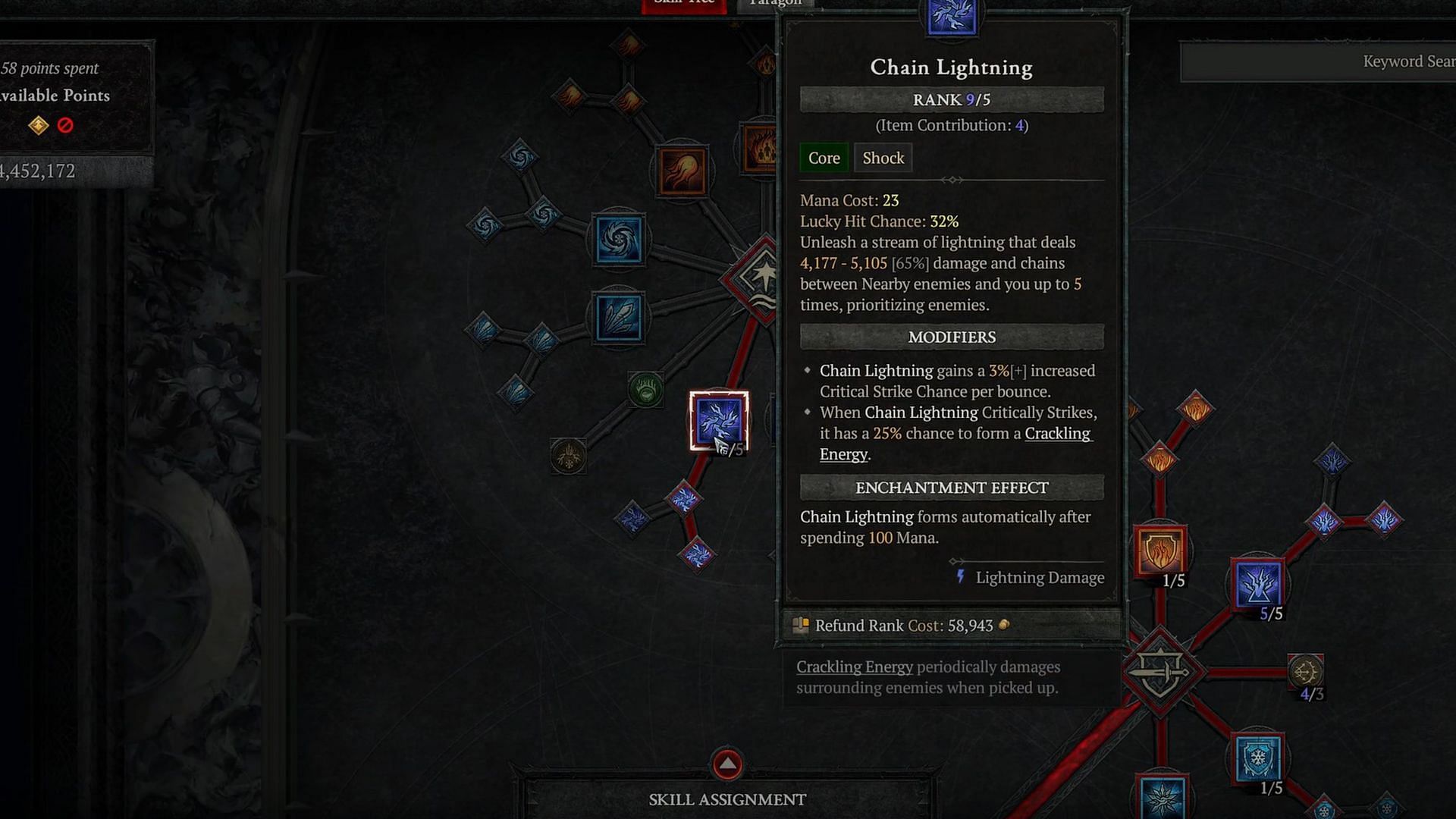 Chain Lightning Skills of the Sorcerer in Diablo 4 (Image via Blizzard Entertainment)