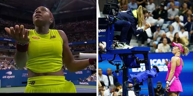 Heated scenes at US Open as Coco Gauff argues with chair umpire over Laura Siegemund escaping time violation, German's response earns boos from crowd
