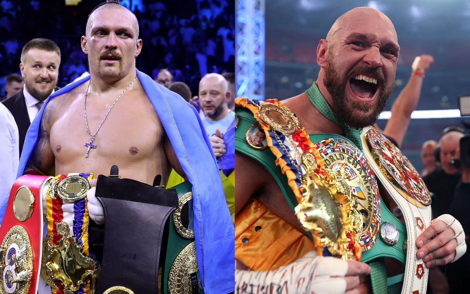 Oleksandr Usyk (L), Tyson Fury (R) [Images via Getty]