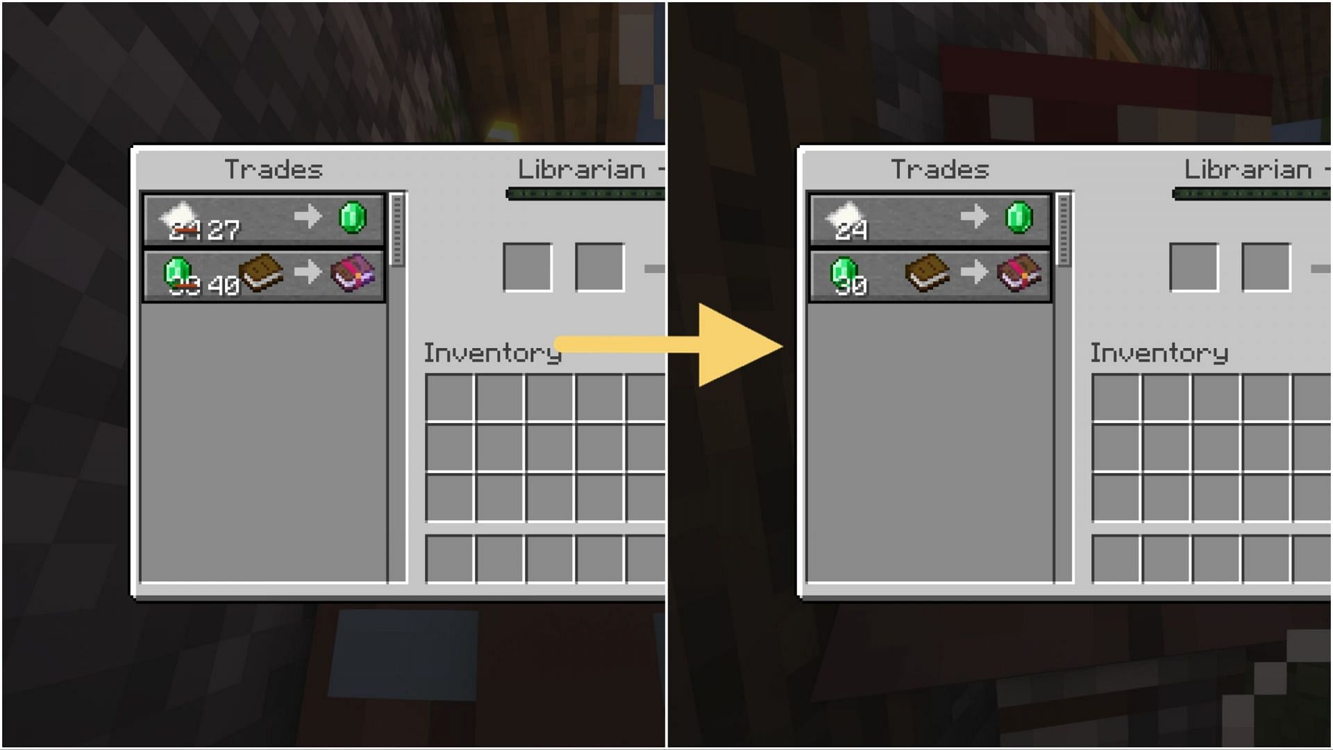 Trade costs can be reduced (Image via Mojang)