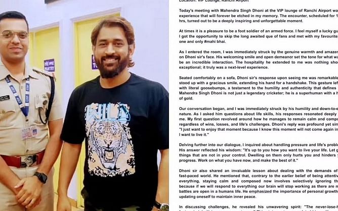 CISF जवान ने MS Dhoni से मुलाकात की कहानी शेयर की, लिखी दिल छू लेने वाली बात