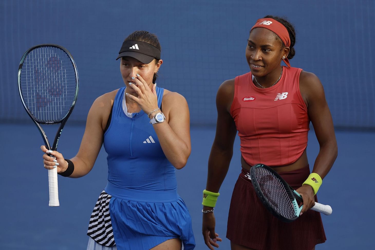 Hilarious scenes in US Open doubles as Jessica Pegula declines hug