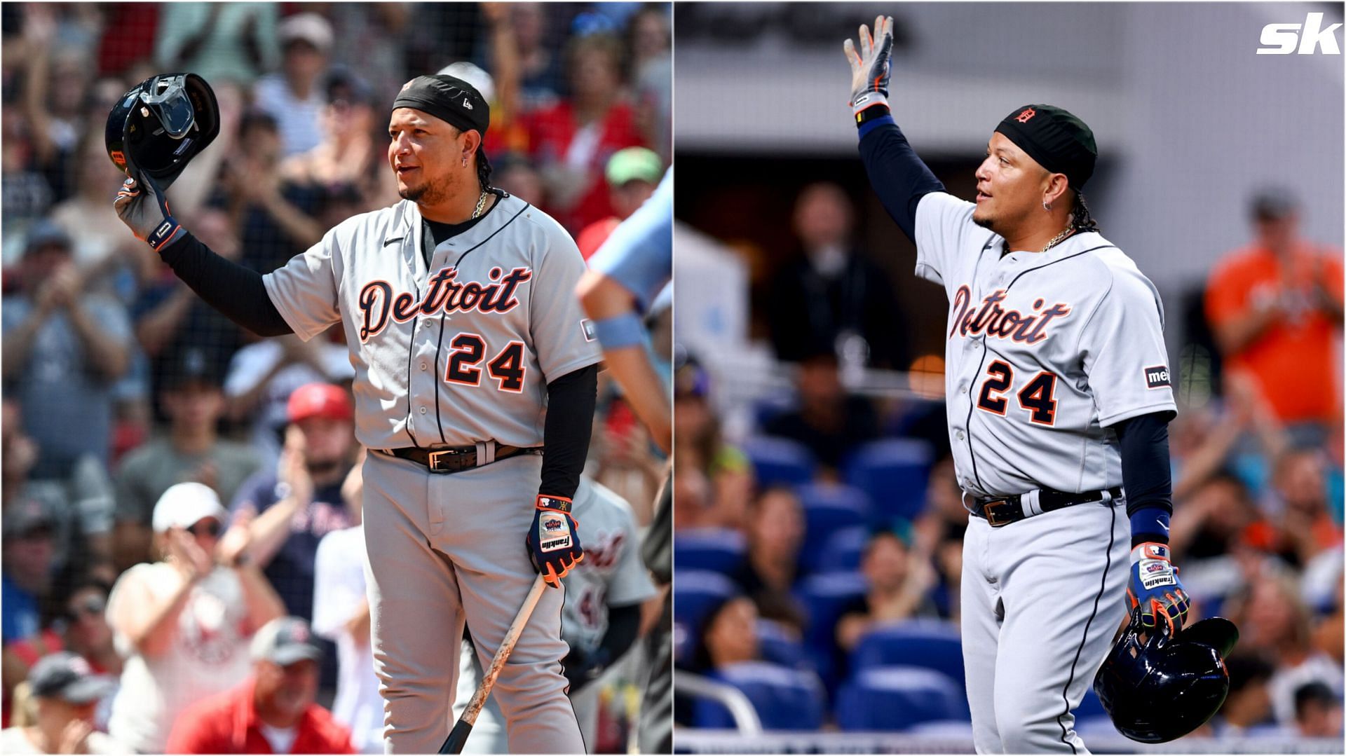 Miguel Cabrera receives standing ovation from the Red Sox fans in his final game at Fenway Park