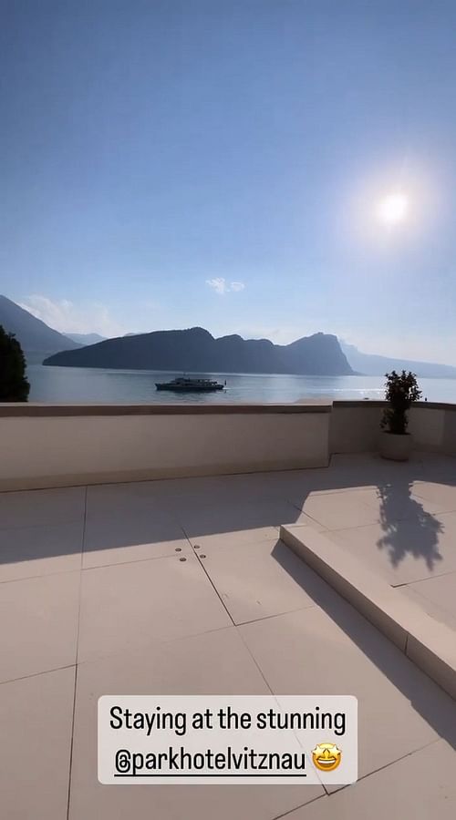 Rachel Bush's view of Lake Lucerne from a balcony in her hotel