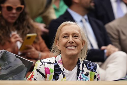 Martina Navratilova during the Wimbledon final in 2023