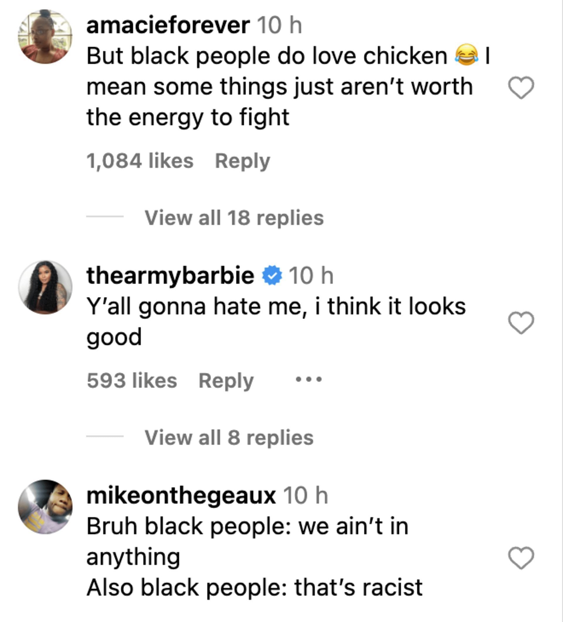 Social media users come in support of the chicken brand as the marketing team releases the full campaign. (Image via Instagram)