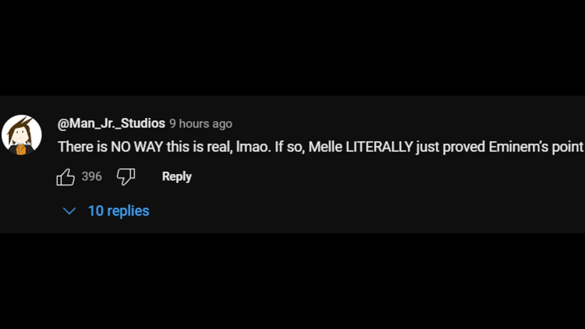 A netizen feels Mel&#039;s diss track proved EM&#039;s point. (Image via YouTube/Man_Jr._Studios)