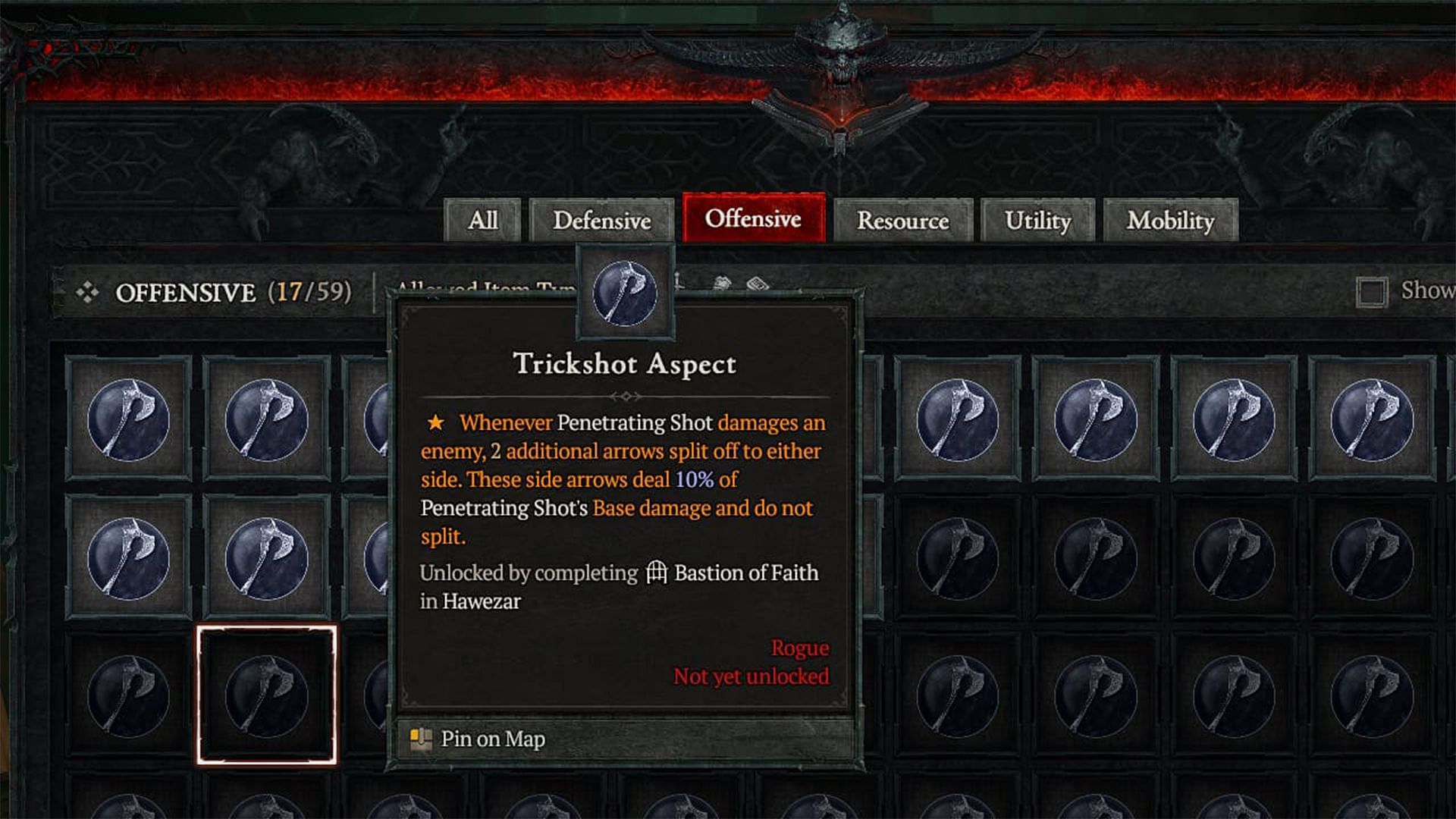 Trickshot Aspect in Diablo 4 (Image via Blizzard Entertainment)