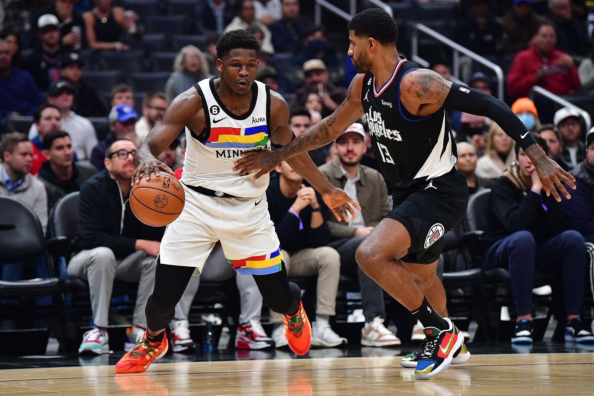 Minnesota Timberwolves star shooting guard Anthony Edwards and LA Clippers star wing Paul George