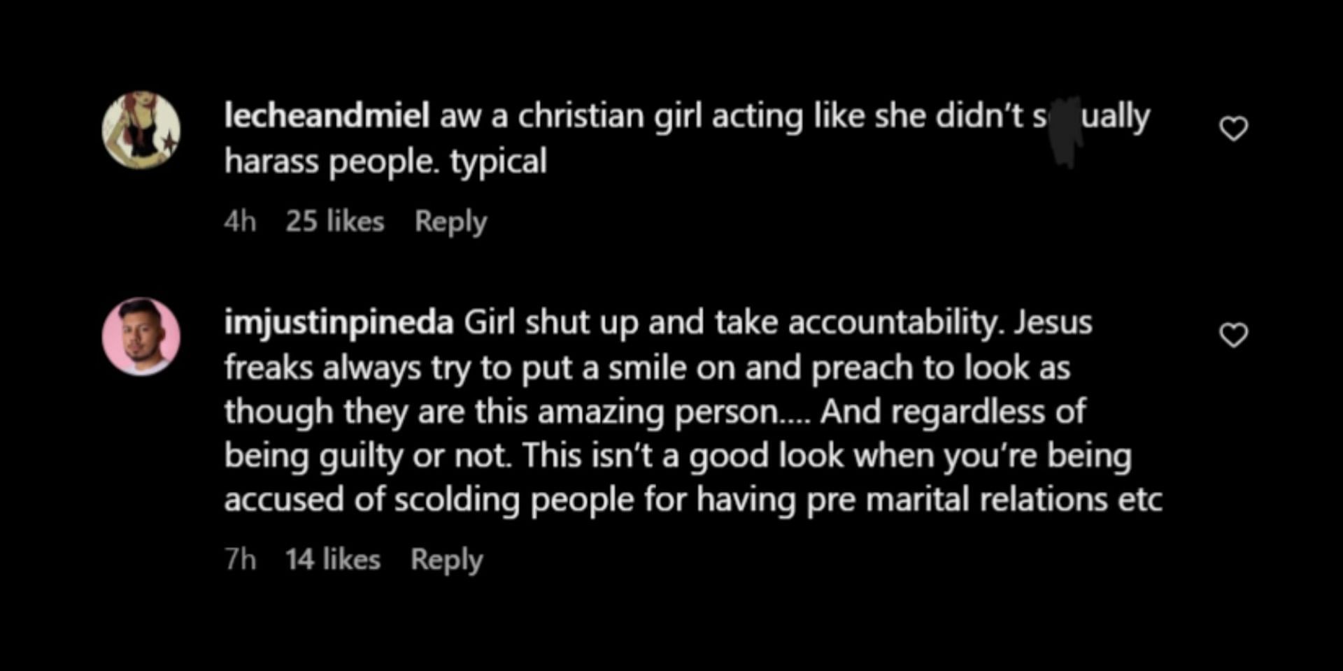 Netizens slam Shirlene for still trying to impose her Christian belief on others. (Image via Instagram/@shirlenequigley)