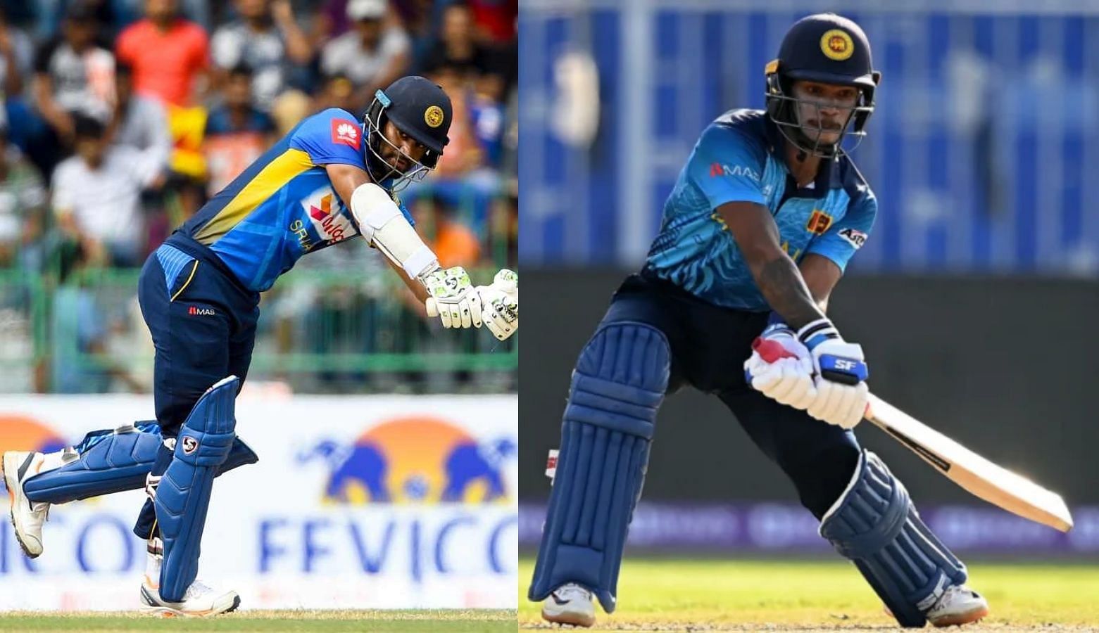 Sri Lankan openers Dimuth Karunaratne (left) and Pathum Nissanka