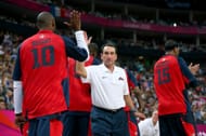 Kobe Bryand and Mike Krzyzewski for Team US A Basketball