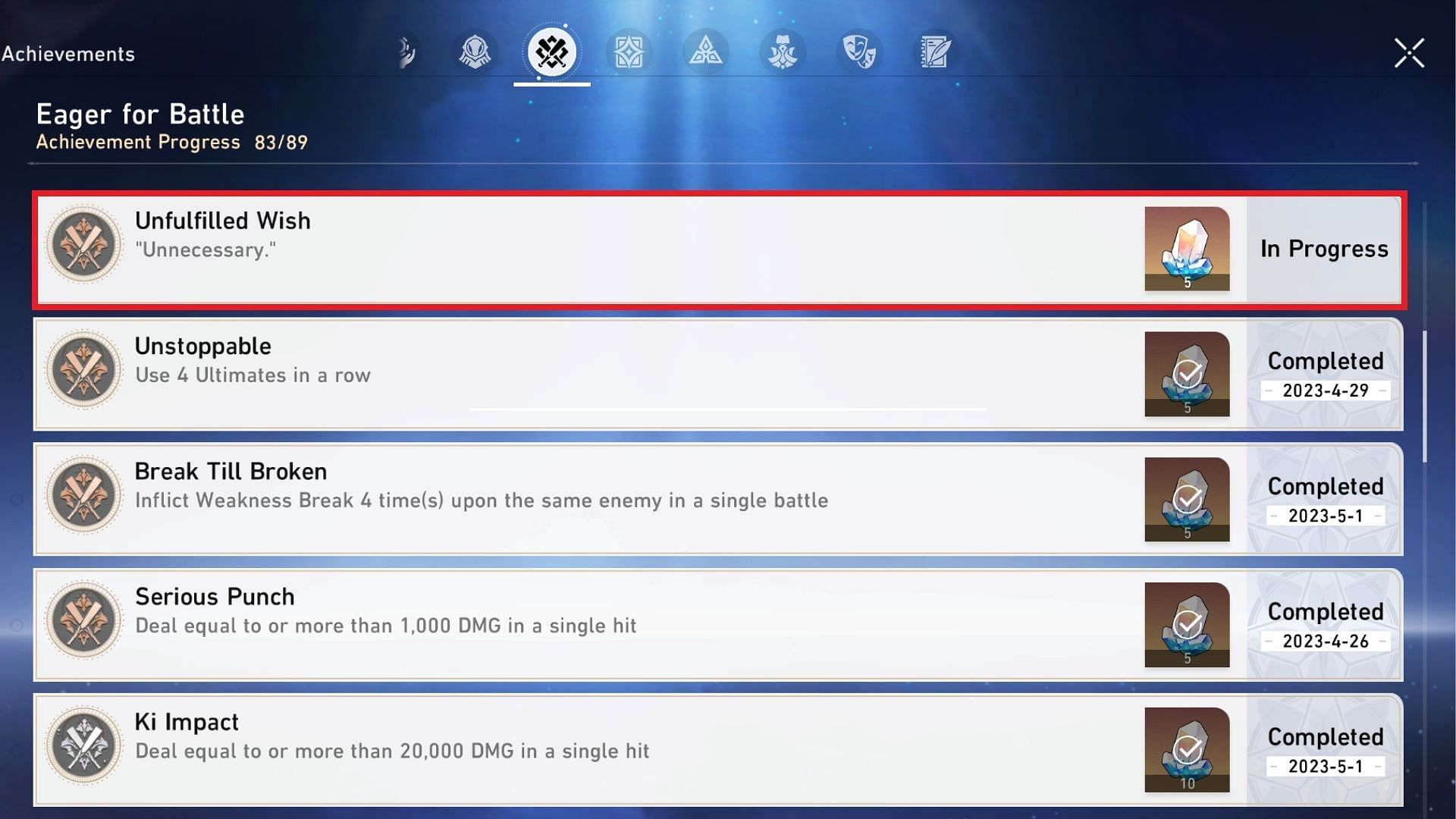 Unfulfilled Wish achievement guide for Honkai Star Rail