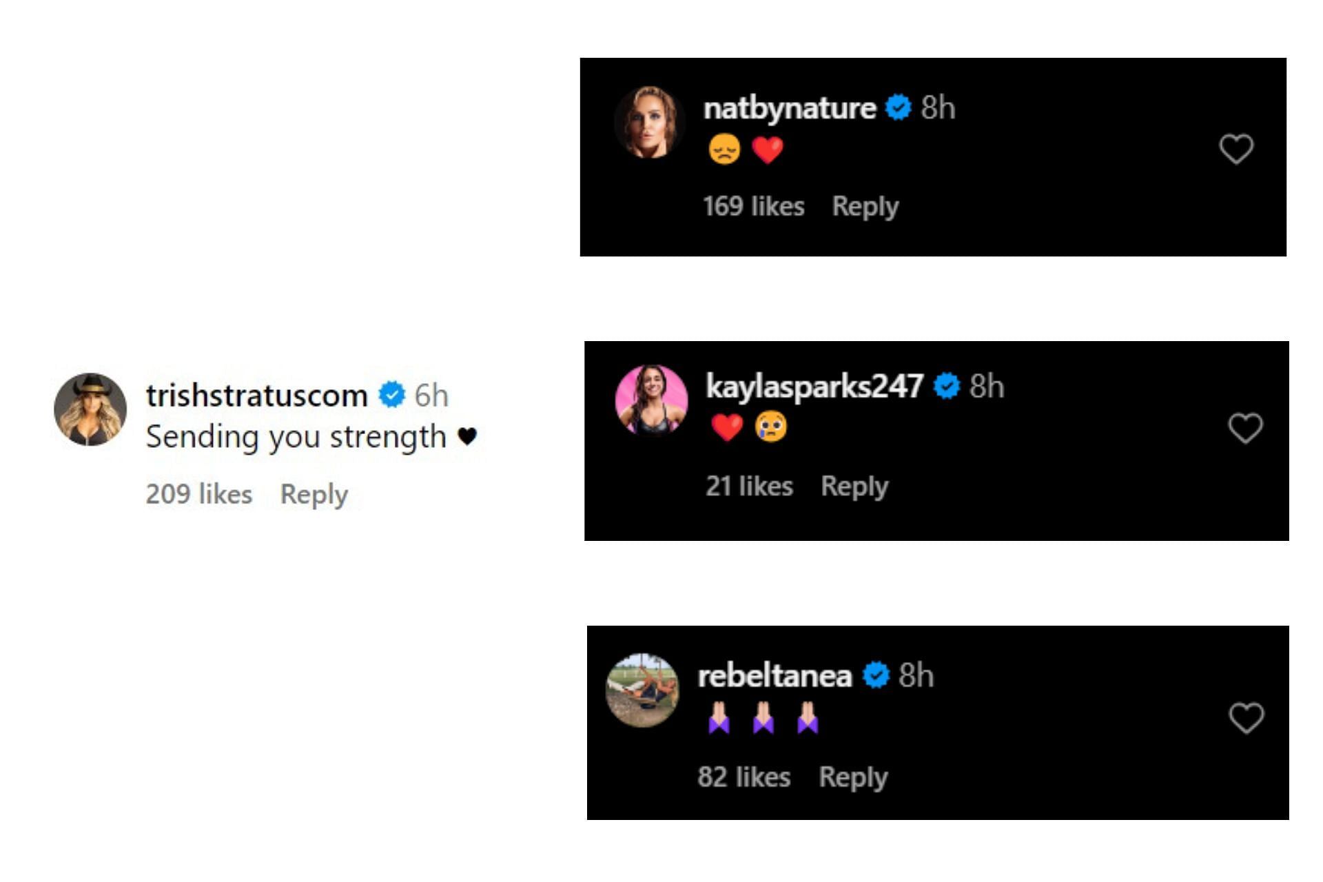 Wrestlers commented on Amanda Huber's post about Bray Wyatt.