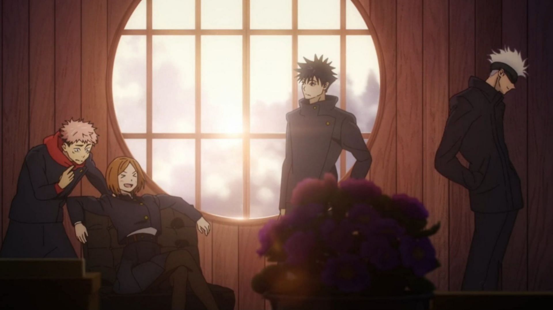 Gojo with his students at teh end of this arc (Image via MAPPA)