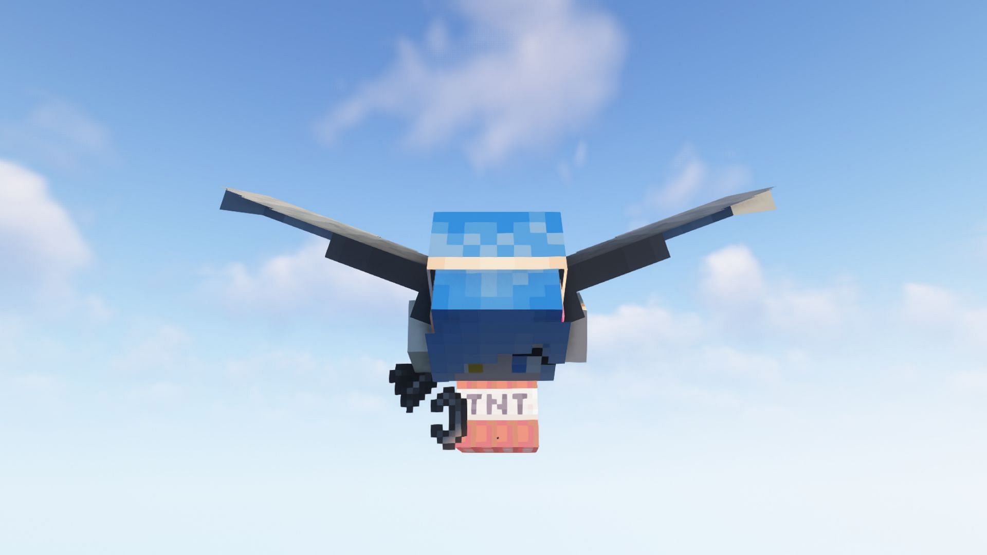 Elytra bombing enables players to act as bomber planes and drop activated TNT from the air in Minecraft 1.20 (Image via CurseForge)