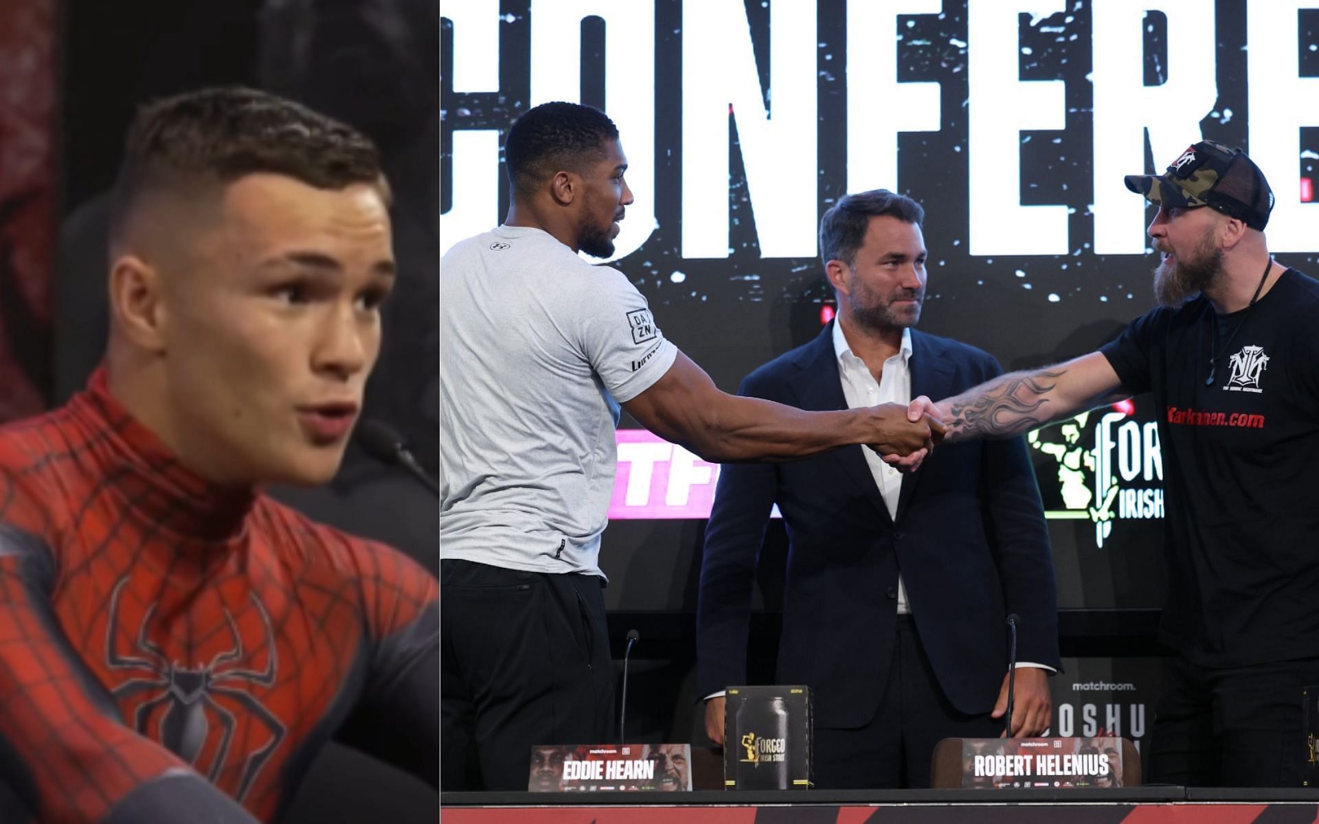 Brandon Scott at the Anthony Joshua vs. Robert Helenius press conference [Image credits: @MatchroomBoxing on Twitter]