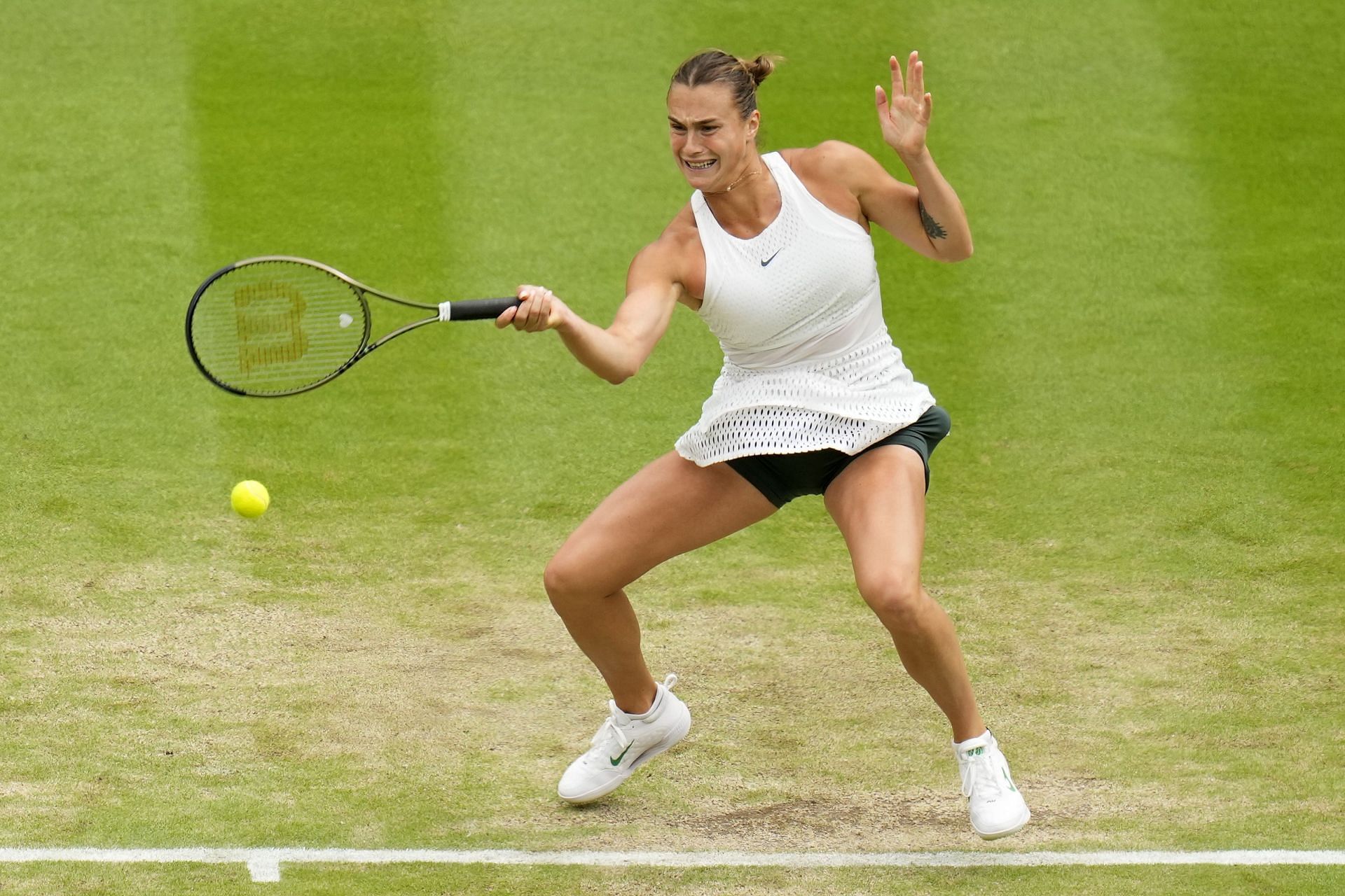 Aryna Sabalenka in action.