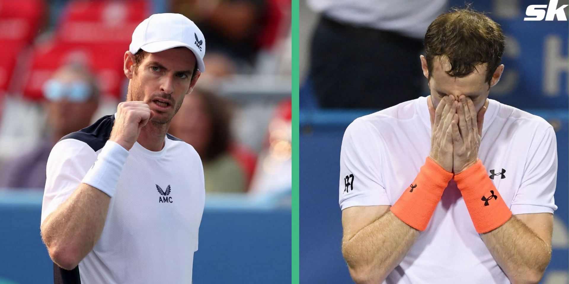 Andy Murray at Citi Open 2023 (L) and him at Citi Open 2018 (R)
