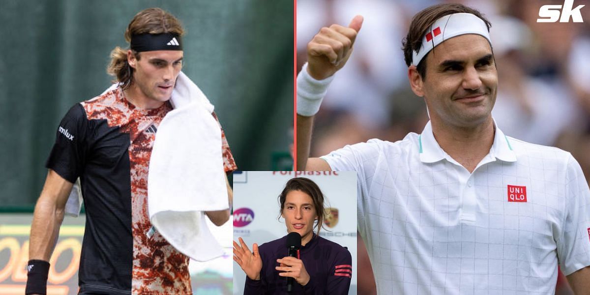 Stefanos Tsitsipas, Andrea Petkovic, and Roger Federer