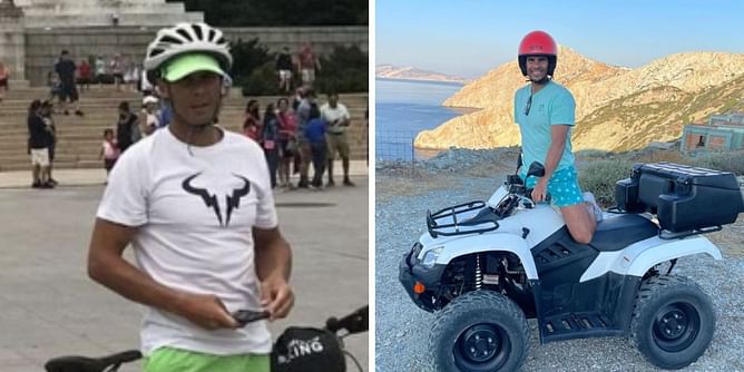 "Yea this is me with a helmet"- When Rafael Nadal did sightseeing in Washington wearing a helmet similar to his recent vacation in Greece