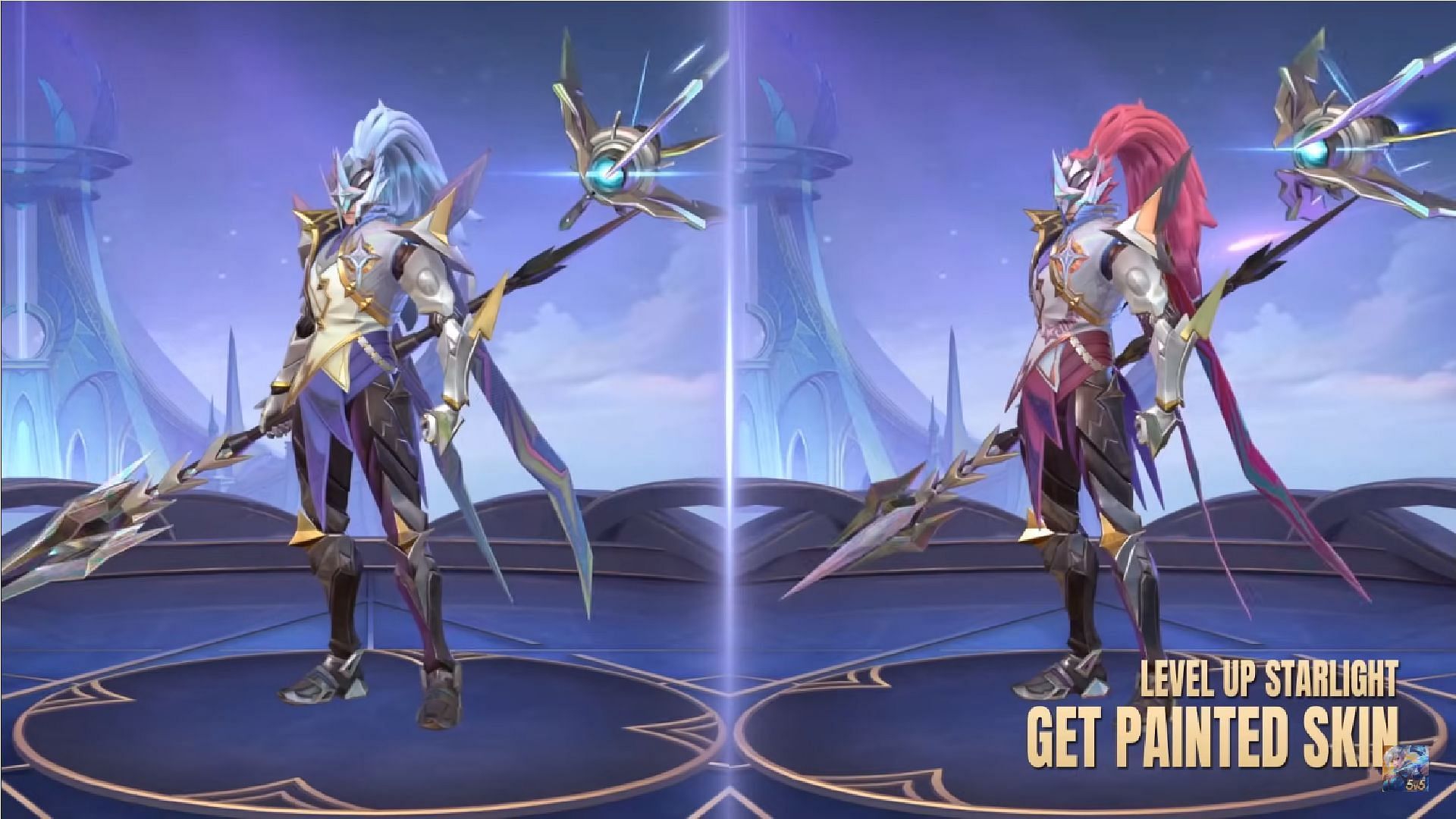 The normal and the painted version of the Star Enforcer Skin (Image via YouTube/Mobile Legends: Bang Bang)