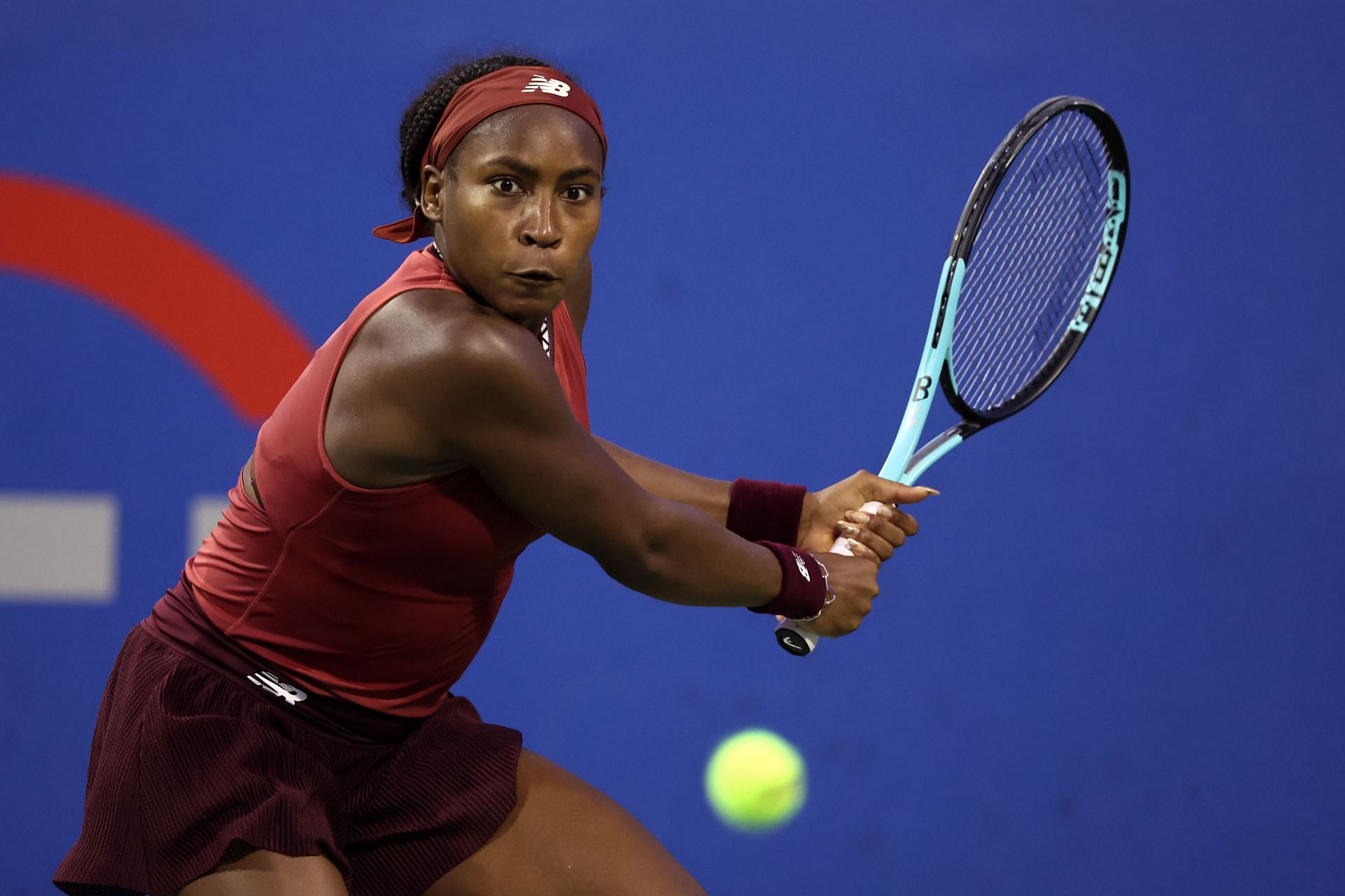 Coco Gauff in action at the 2023 Citi Open.