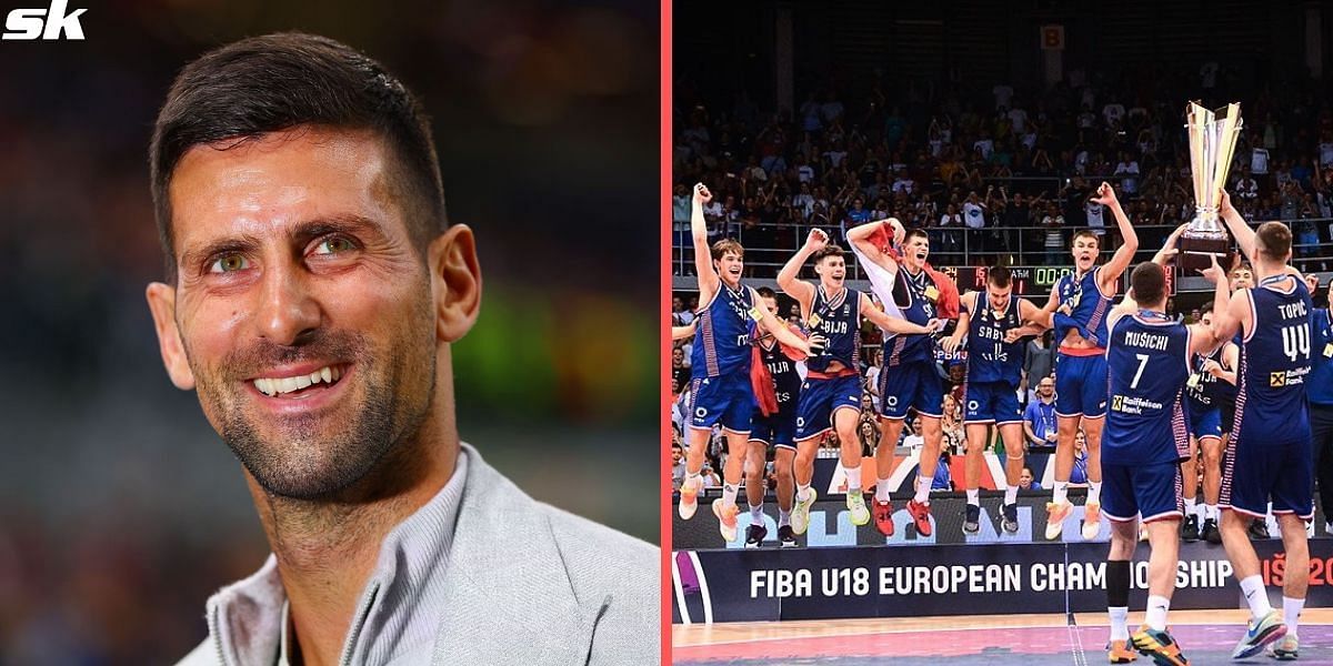 Novak Djokovic celebrates Serbia&rsquo;s U18 basketball glory