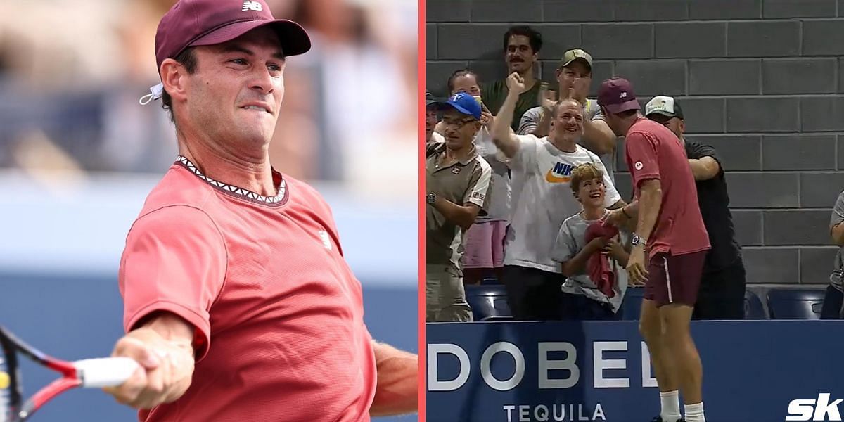Tommy Paul gave out his t-shirt and hugged a young fan after an epic five-set comeback