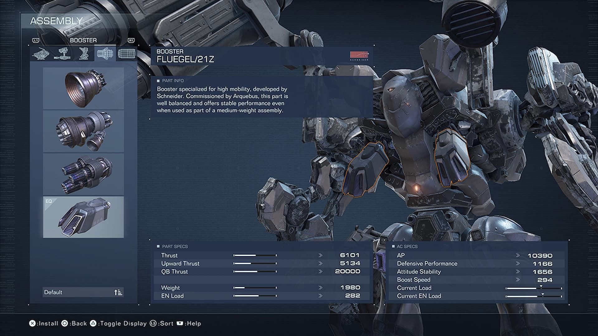 FLUEGEL is the booster choice for this Armored Core 6 build (Image via FromSoftware)
