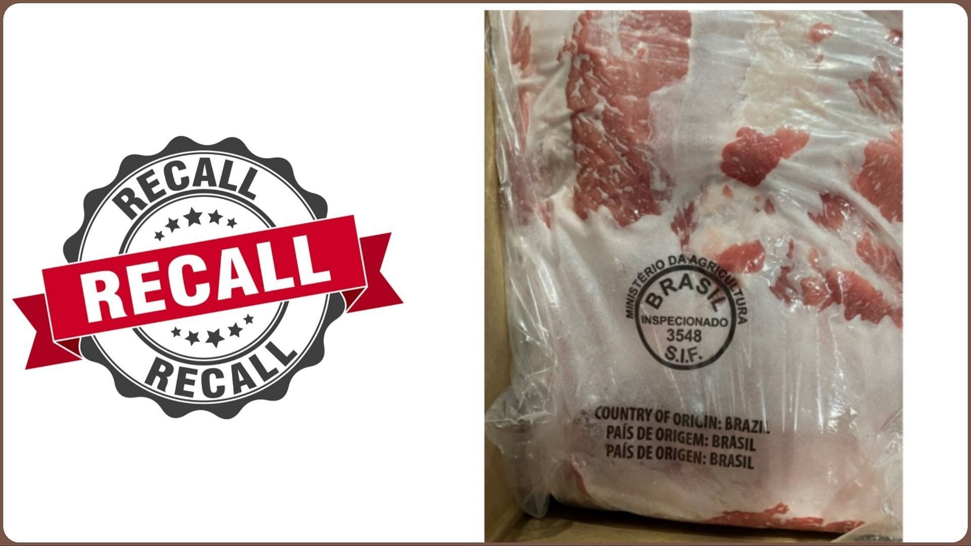 Bellboy Import Corporation recalls frozen, raw pork products as they were being sold without a mandatory FSIS reinspection (Image via FSIS)