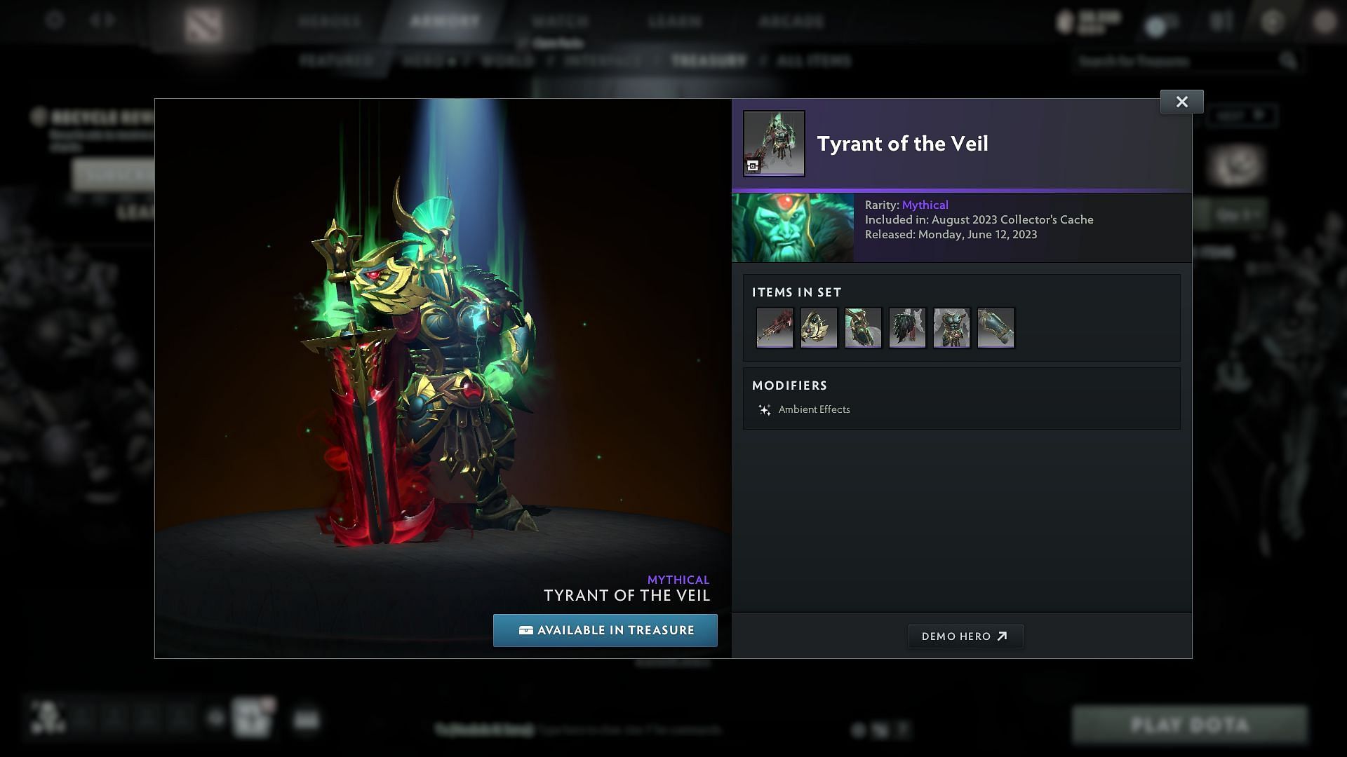 Wraith King&#039;s Tyrant of the Veil (Image via Valve)