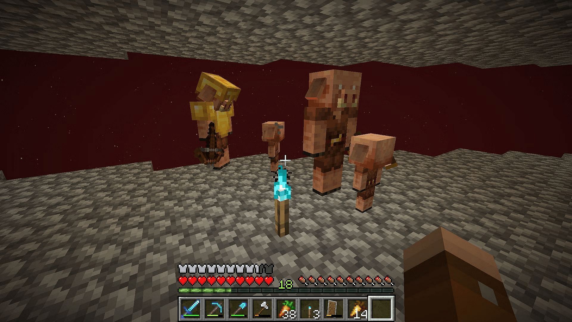 Soul torches possess a cyan coloration and can repel piglins from getting close (Image via Mojang)