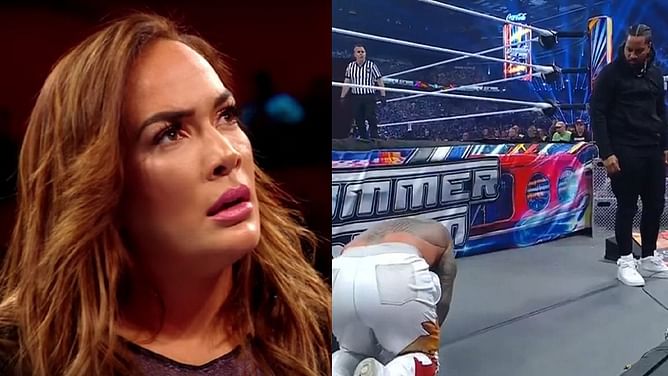 Nia Jax reacts to Jimmy betraying Jey Uso at SummerSlam 2023