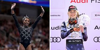 Mikaela Shiffrin congratulates Simone Biles on her victory at the U.S. Gymnastics Championships 2023