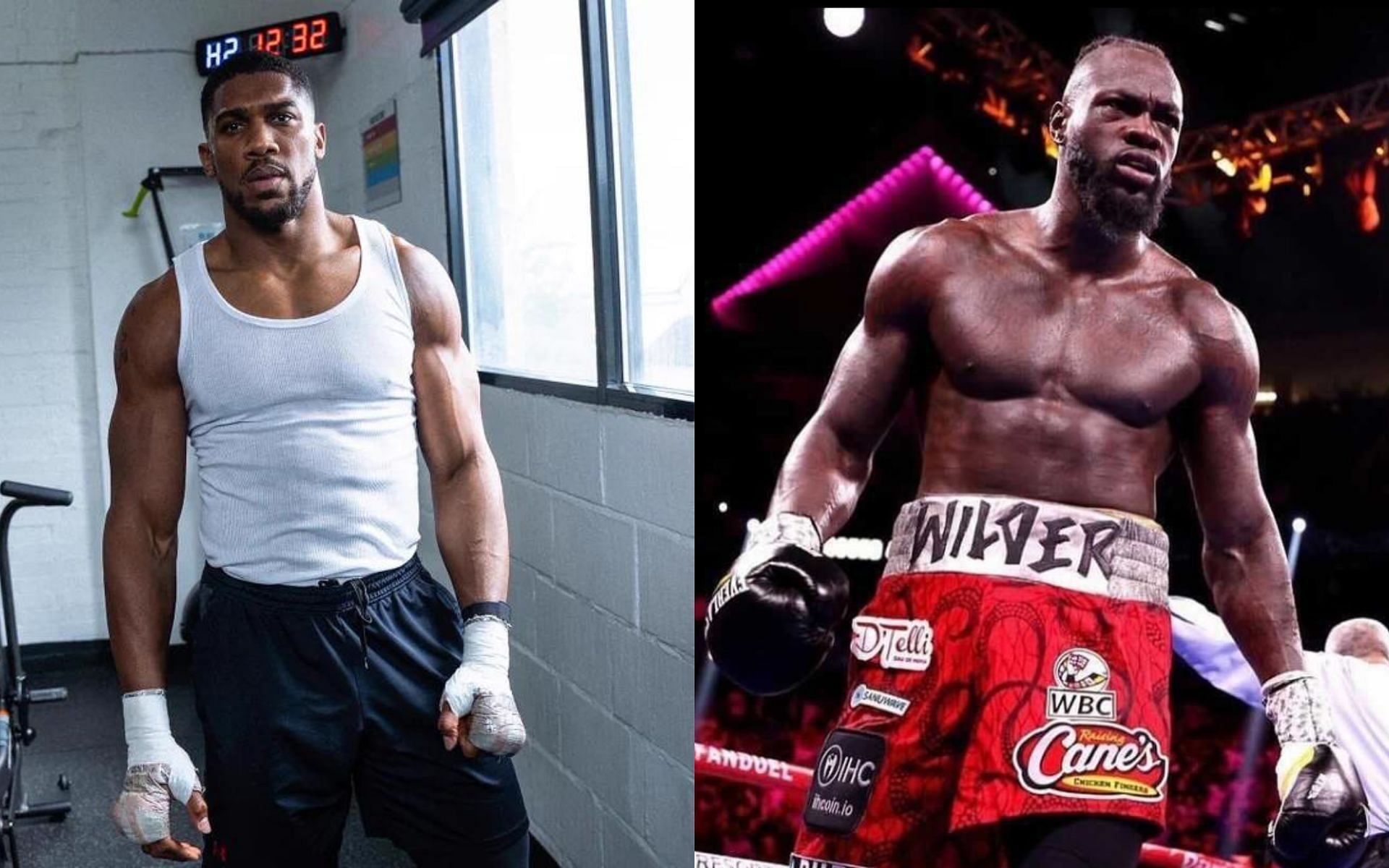 Anthony Joshua (left) and Deontay Wilder (right) (Image credits @anthonyjoshua on Twitter and @bronzebomber on Instagram)