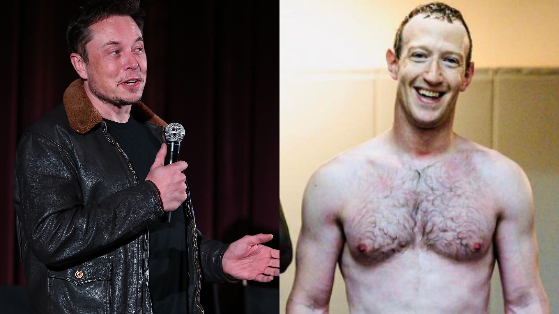 Elon Musk (left), Mark Zuckerberg (right)