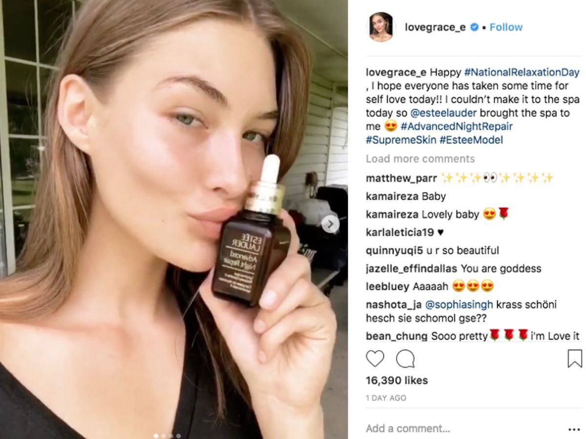 Influencers promoting beauty products (Image via Instagram/@lovegrace-e)