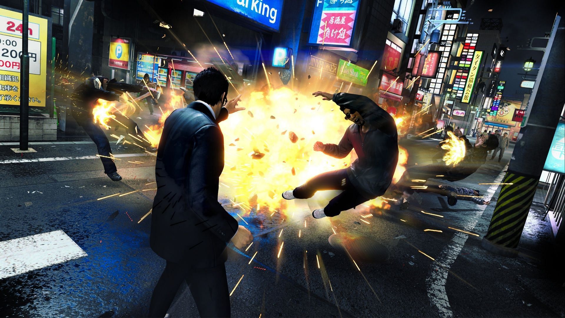 Kiryu now has access to devastating explosives that aren&#039;t his fists (Image via SEGA)