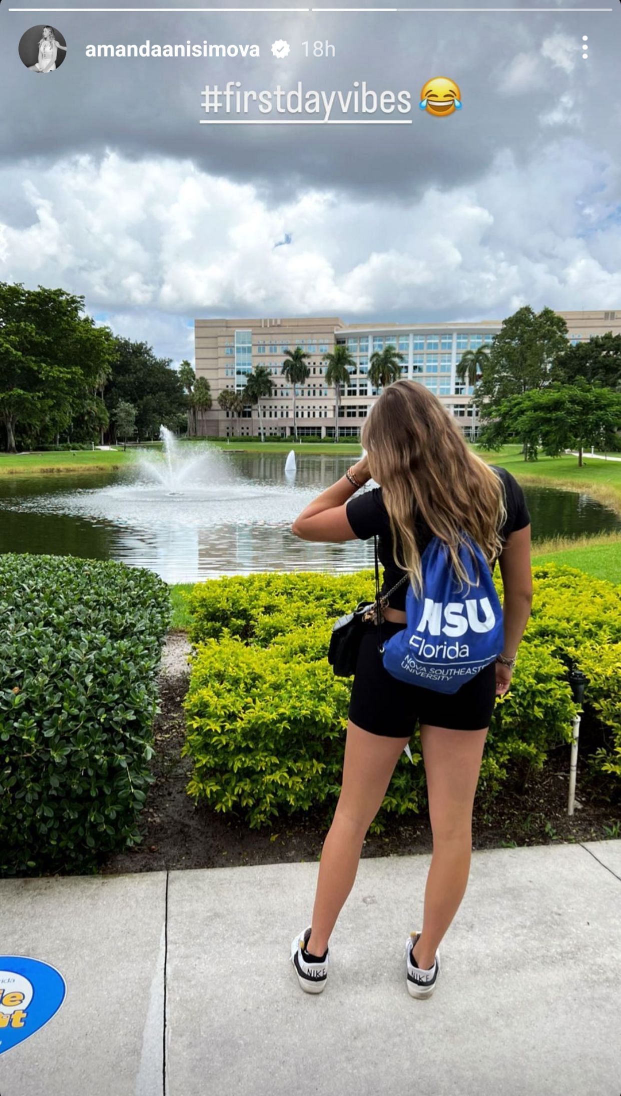 Amanda Anisimova poses for a photo at the NSU Florida campus