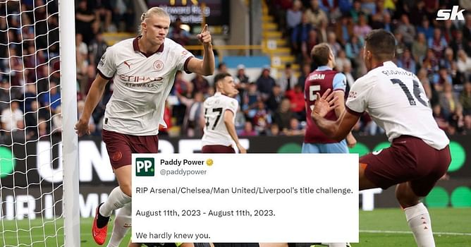 "RIP Arsenal, Chelsea, Man United, Liverpool's title challenge" - Twitter erupts as Erling Haaland brace guides Manchester City to win against Burnley