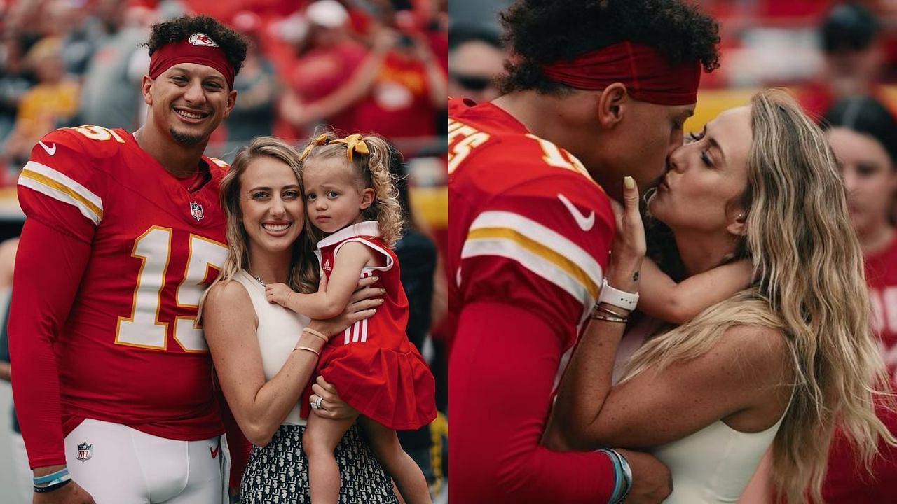 Patrick Mahomes Poses with Daughter Day of Wedding to Brittany